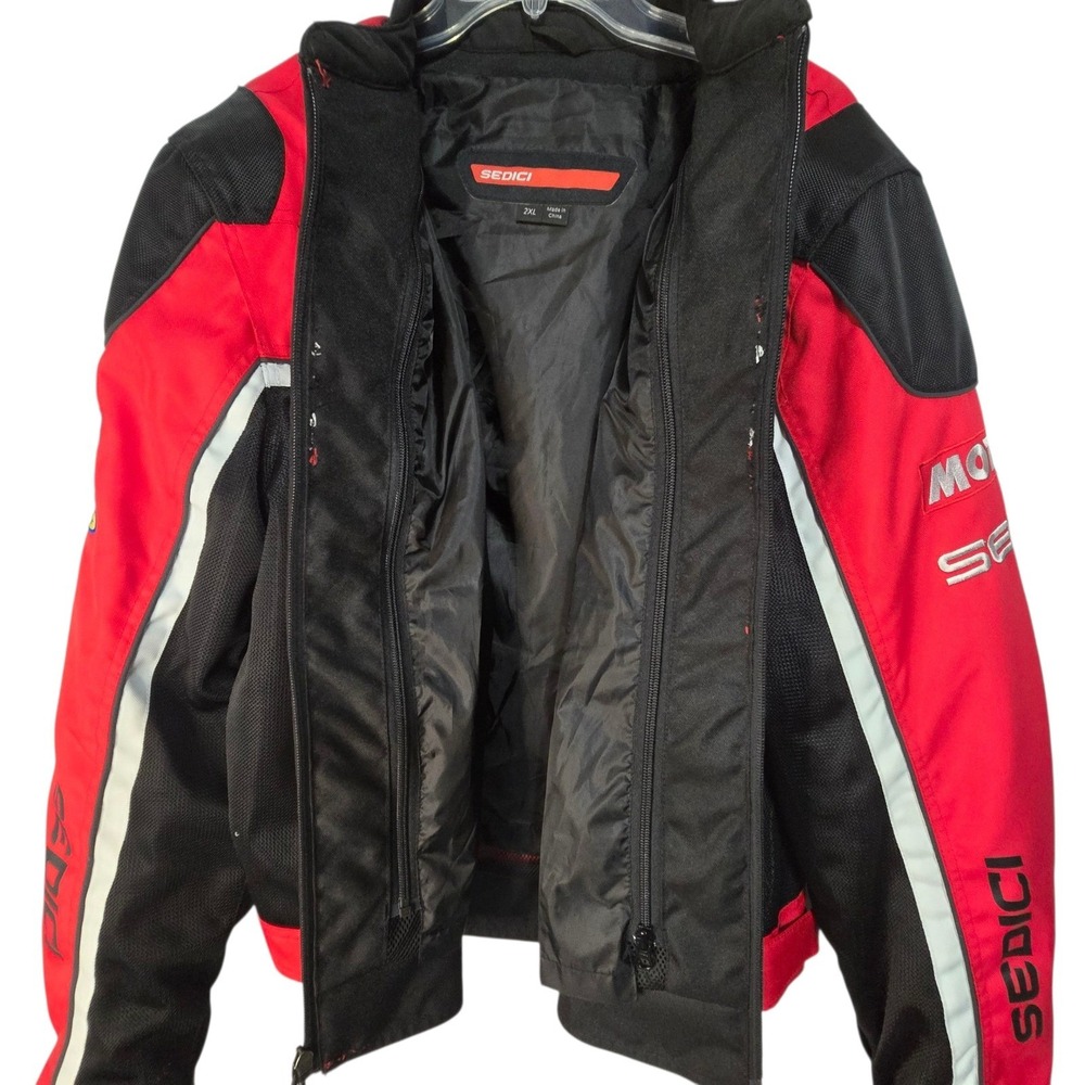 Sedici Red Black Motorcycle Podio Jacket Trackside‎ Motocross Racing 2XL - Picture 4 of 10